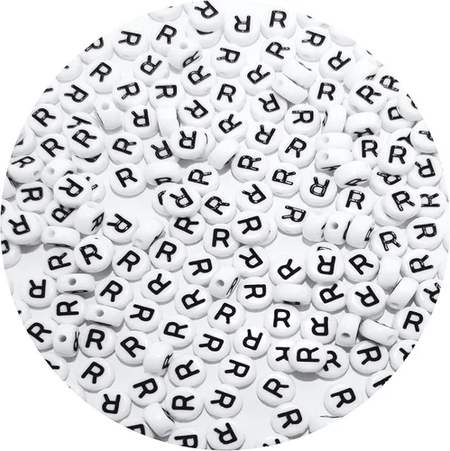 Miniatura 51 de Cuentas cuadradas de letras acrílicas de 0.236 x 0.236 pulgadas, cuentas A del alfabeto para pulseras, joyería, llavero DIY, 100