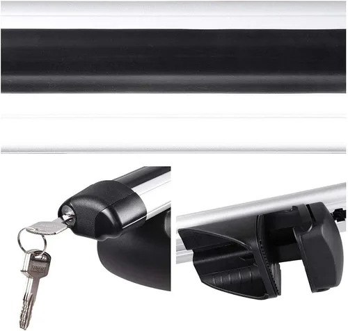 Miniatura 6 de Yescom Portaequipajes universales de aluminio de 50 pulgadas, barra de riel transversal de carga para equipaje, abrazadera ajustable para SUV