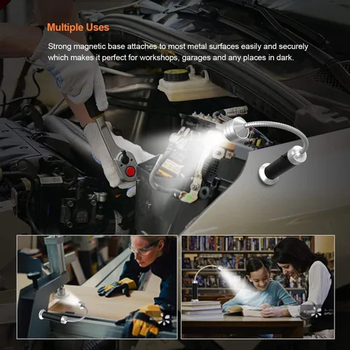 Miniatura 6 de FIREOR - Accesorios de iluminación para parrilla de barbacoa para exterior, luces LED magnéticas para BBQ con cuello de ganso flexible resistente a
