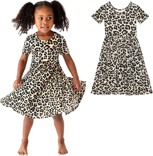 Miniatura 16 de Posh Peanut - Vestidos para niñas – Vestido suave para niña hecho con viscosa de bambú – Vestidos de otoño, primavera y verano para niñas