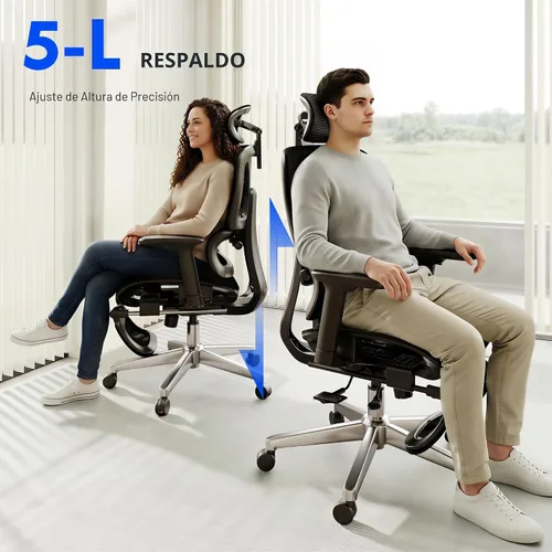 Miniatura 10 de FLEXISPOT ErgoX Premium - Silla de oficina ergonómica premium con reposapiés - Reposabrazos 3D ajustables, soporte lumbar dinámico, función de Gris