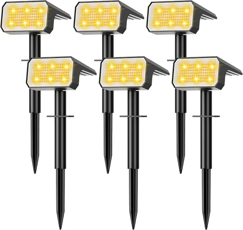 Miniatura 14 de Focos solares para exteriores, [4 unidades/118 LED] 4 modos de encendido y apagado automático, focos solares de paisaje, IP67 impermeables, luces