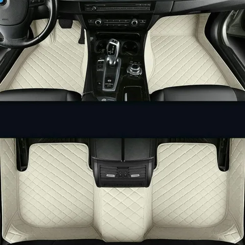 Miniatura 38 de Alfombrillas personalizadas para el 99 % de los sedán, SUV, deportivos, forros de cuero, para todo tipo de clima, tapetes de automóvil (rayas negras)