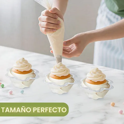 Miniatura 8 de KUCKOW 100 cuencos transparentes, 100 cuencos para helado, pequeños cuencos transparentes para servir aperitivos de postre, pastel, aperitivos