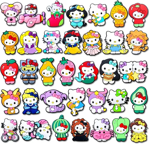 35 50 dijes de decoración de zapatos de dibujos animados para zuecos, accesorios de dibujos animados para adolescentes, niños y niñas, recuerdos de