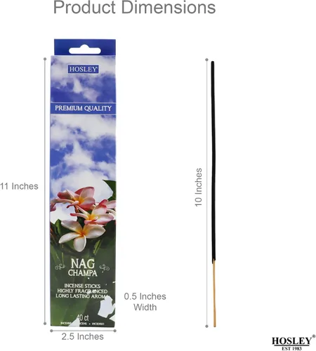 Miniatura 5 de Hosley Paquete de 120 varillas de incienso + paquete de 120 (total 240) – Nag Champa – Paquete a granel perfecto para el hogar, meditación