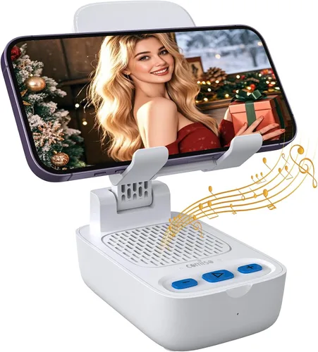 Regalos para hombres y mujeres, regalos de elefante blanco para adultos, soporte para teléfono celular con altavoz Bluetooth inalámbrico, graves
