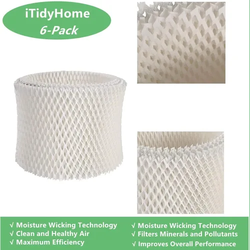 Miniatura 5 de Paquete de 6 filtros de absorción de humidificadores de repuesto compatibles con humidificadores Honeywell HAC-504, HAC-504AW, HCM-350, HCM-300T