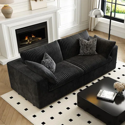 Miniatura 34 de LoveSeat Cloud Couch Sofá Seccional Modular para Sala de Estar, Sofá Moderno con Asiento Profundo, Sofá de 2 Plazas Sin Huesos con Otomana, Cómodos