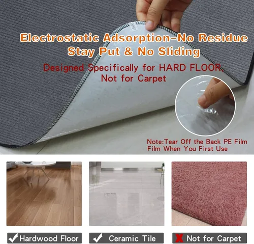 Miniatura 4 de USTIDE Tapete mejorado para silla de oficina para suelos de madera dura y azulejos, 35 x 47 pulgadas, tapete para silla rodante de juegos de Café