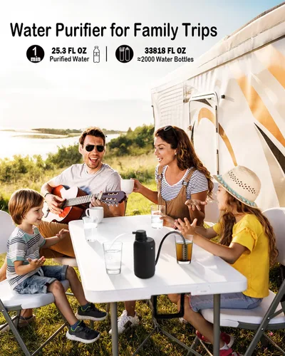 Miniatura 7 de BKLES Filtro de agua para campamento: purificador de agua portátil eléctrico de supervivencia, 0.01 micras, sistema de filtración de agua de 6
