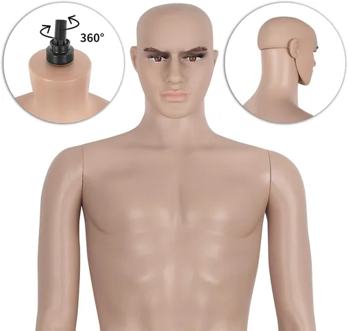 Miniatura 3 de Maniquí masculino de cuerpo completo para costura, modelo de forma de vestido, maniquíes de torso, 73 pulgadas ajustables, maniquí de cuerpo