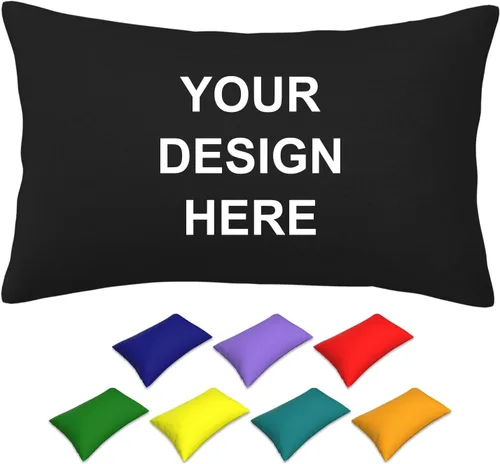 Fundas de almohada personalizadas con imagen, texto, logotipo, fundas de almohada personalizadas para el hogar, decoración de interiores y Negro