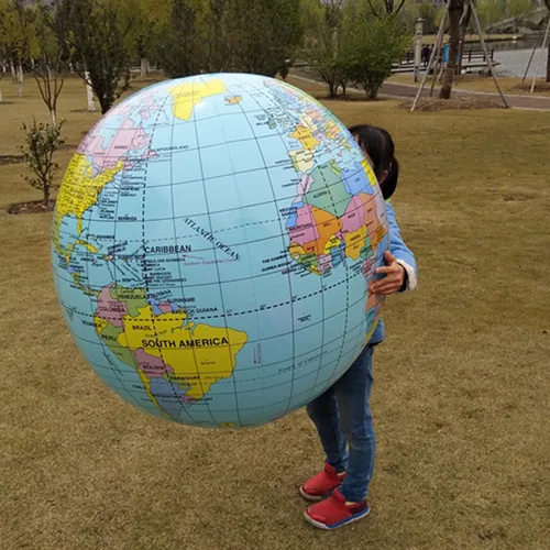 SWR Globo inflable del mundo del PVC de 36 pulgadas, azul - juguete educativo para los niños y los adultos