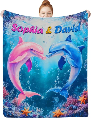 Miniatura 26 de Artsadd Mantas personalizadas con nombre para bebés niños y niñas, mantas de bebé personalizadas con nombre, manta personalizada para niños