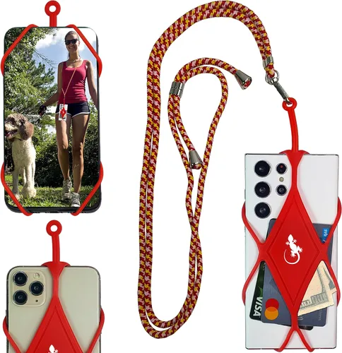 Gecko Travel Tech Cordones de teléfono con cordón para teléfono celular para alrededor del cuello del cuello Lanyard Phone Crossbody Cuello Flame Xl