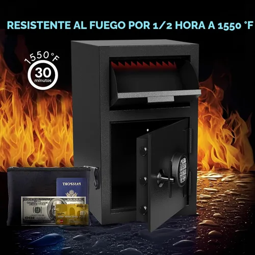 Miniatura 3 de BUTISOW Caja Fuerte Comercial de 4 PIES CÚBICOS con Apertura Frontal a Prueba de Fuego e Impermeable, Caja Fuerte para Dinero con Anti-Pesca y Bolsa