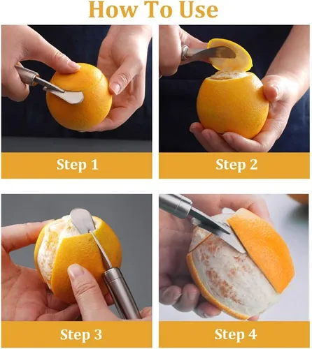 Miniatura 3 de Naranja Citrus Peelers 304 Cortador de Acero Inoxidable Cortador Peeler Removedor Abridor Fruta Herramientas Gadget Cocina
