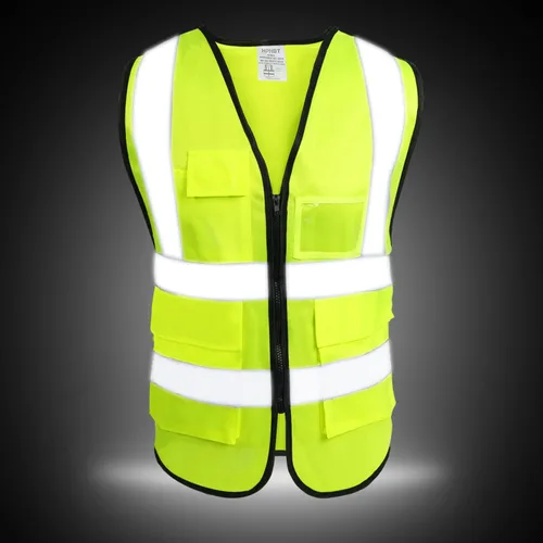 Miniatura 2 de 5 Pockets High Visibility Reflective Safety Vest,Zipper Front, Meets ANSI/ISEA Standards