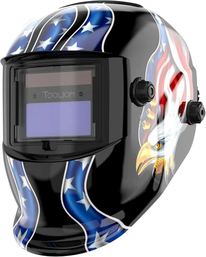 Miniatura 8 de TOOLIOM - Casco de soldadura con oscurecimiento automático, funciona con energía solar, con rango de sombra ajustable 4/9-13 para capucha