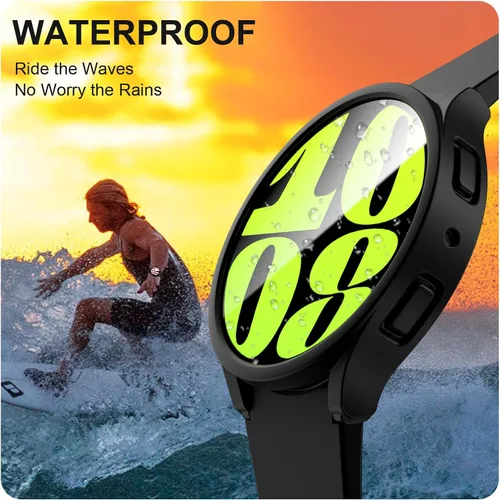 Miniatura 3 de [2+4] Paquete de protectores de pantalla para Samsung Galaxy Watch 6 de 1.575 pulgadas, JZK 2 funda protectora de policarbonato duro + 4 protectores