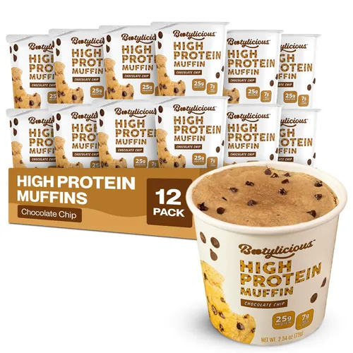 Miniatura 8 de Bootylicious Muffin alto en proteínas 0.88 oz de proteína, 0.7 onzas de carbohidratos netos, taza de 2.32-2.75 onzas, paquete de 12