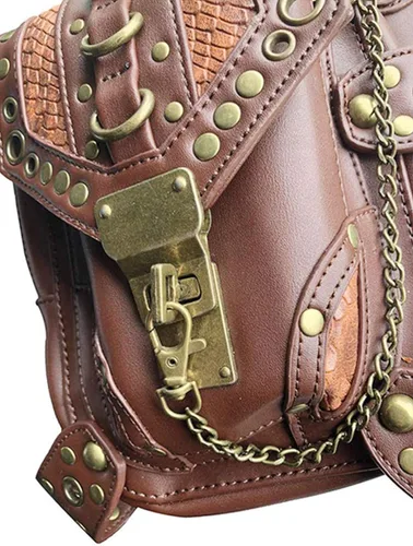 Miniatura 2 de Rebajas Cyber Monday Ofertas Venta Steampunk Riñonera Bolso para cintura Moda Gótico Hombro Bandolera Bandolera Muslo Pierna Capucha Bolsa de Viaje