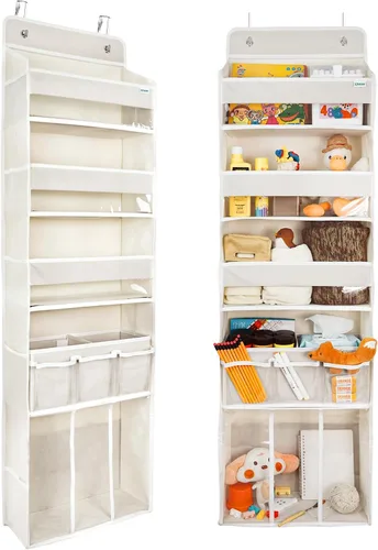 Organizador de almacenamiento para colgar en puerta, con 3 compartimentos, 1 organizador de pañales para bebé móvil, 1 organizador de almacenamiento