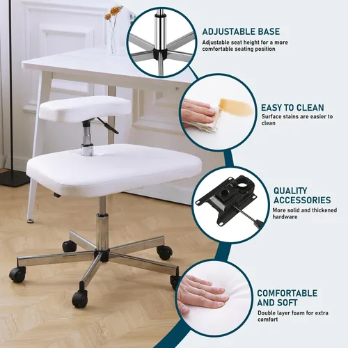 Miniatura 3 de Silla de meditación ergonómica con patas cruzadas, silla para TDAH con ruedas, silla arrodillada para oficina y hogar, sillas de TDAH para adultos