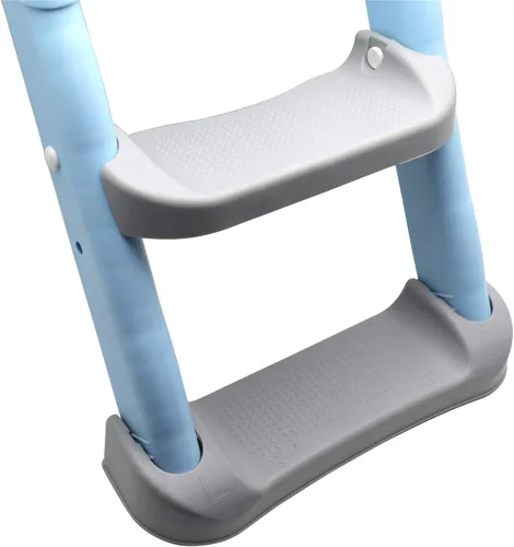 Miniatura 8 de Asiento clásico de escalera de inodoro con cojín mejorado, silla de inodoro/entrenador de inodoro para bebés niños pequeños en azul