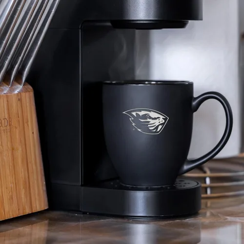 Miniatura 2 de Rico Industries - Taza de cerámica mate negra con grabado láser estándar de 15oz para NCAA (escuelas T & U) - Para bebidas calientes o frías