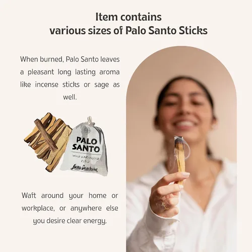 Miniatura 3 de Luna Sundara Palitos de Palo Santo de Perú de calidad sostenible cosechados a mano, 3.53 oz, auténticos palitos de manchas que incluyen una bolsa
