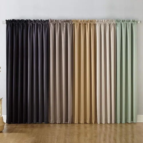 Miniatura 9 de Sun Zero Oslo Panel de cortina de calidad de teatro con bolsillo para varilla totalmente opaca, 52 x 63 pulgadas, negro