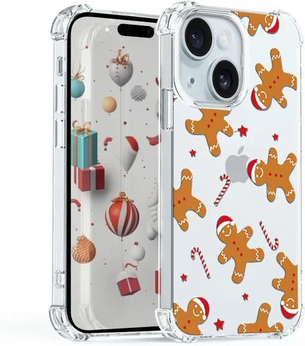 Miniatura 9 de Funda de Navidad para iPhone XR, diseño impreso de hombre de jengibre, transparente, suave, a prueba de golpes, funda protectora de TPU a prueba