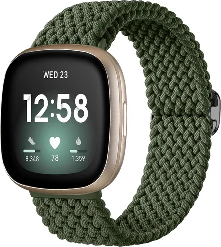 Miniatura 11 de Maledan Banda elástica trenzada compatible con Fitbit Sense/Versa 3/4 y Sense 2, correa elástica suave para reloj inteligente, accesorio