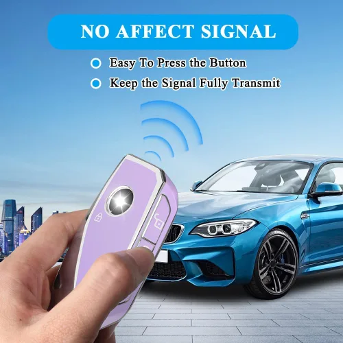 Miniatura 3 de MILD EAST Funda para llavero BMW con llavero, protección de 4 botones, compatible con BMW Serie 7 740 760i I5 I7 IX X1 X5 X6 X7 XM 2022 2023 2024
