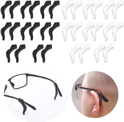 Miniatura 10 de SooGree 16 pares de agarres antideslizantes de silicona para las orejas, ganchos sujetadores de gafas para las orejas evitan que las gafas se