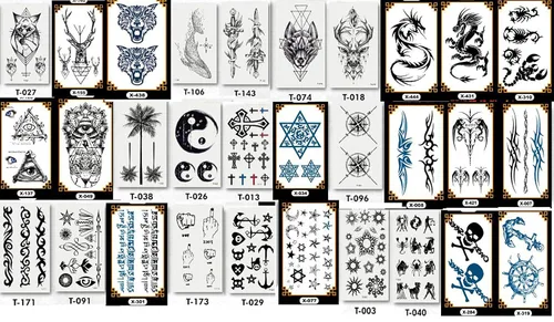 PowerTRC Tatuajes temporales para adultos y niños | Tatuajes falsos temporales impermeables | Muchos diseños y símbolos diferentes