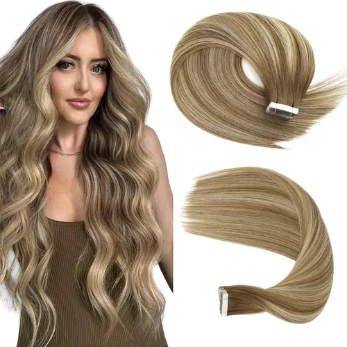 Miniatura 26 de Sassina Extensiones de Cabello Humano con Cinta Negro Azabache 12 Pulgadas 30g/paquete 20pcs Liso Sin Costuras Trama de Piel Extensiones de Cabello
