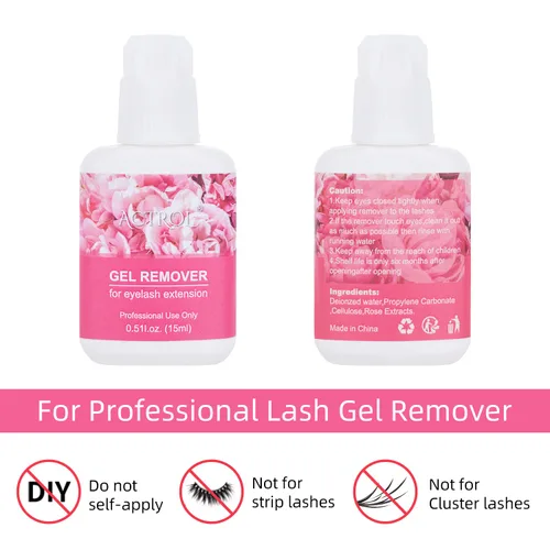 Miniatura 3 de Extensiones de pestañas, removedor de gel, 0.5 fl oz, rosa se disuelve rápidamente, pegamento para pestañas, profesional sensible y eliminación