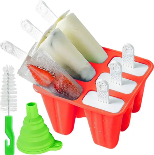 Moldes para paletas, 6 piezas de silicona para paletas de hielo, modelos de paletas reutilizables, fáciles de liberar para hacer paletas de hielo