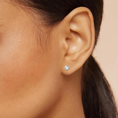Miniatura 2 de Aretes con pasador de oro de 10 quilates con circonio Swarovski (1 ct), oro amarillo, Amarillo, 6456910YZZSTD