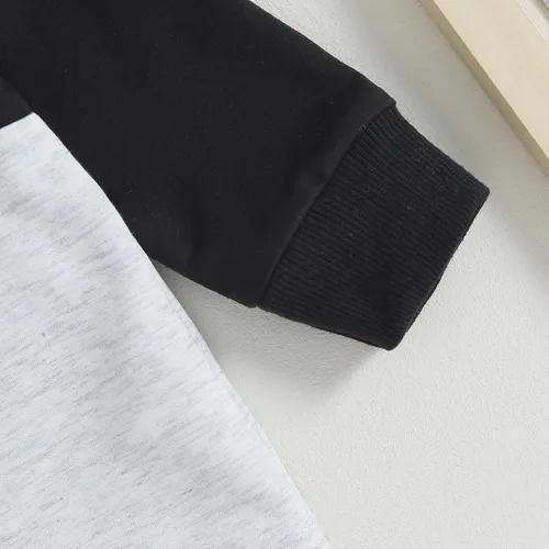 Miniatura 127 de Conjunto de ropa de otoño e invierno para bebé niño pequeño, sudadera de manga larga con colores contrastantes, pantalones elásticos para recién