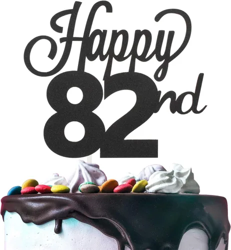Miniatura 9 de LINGTEER - Decoración para pastel con texto "Happy Birthday 100", color negro