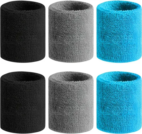 Miniatura 18 de BEACE Bandas para el sudor - Muñequeras deportivas para hombres y mujeres - Absorción de humedad, tela de rizo de algodón atlética para tenis