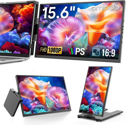 Miniatura 13 de Monitor portátil para portátil FHD 15.6 "1080P Ultra-Slim USB-C y HDMI Segunda pantalla externa para portátil Monitor de viaje Dual Altavoz-Screen