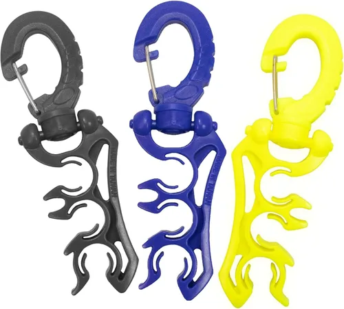 Miniatura 11 de Scuba Choice Clip de soporte de manguera triple para buceo, organizador de manguera de baja y alta presión para reguladores y configuración