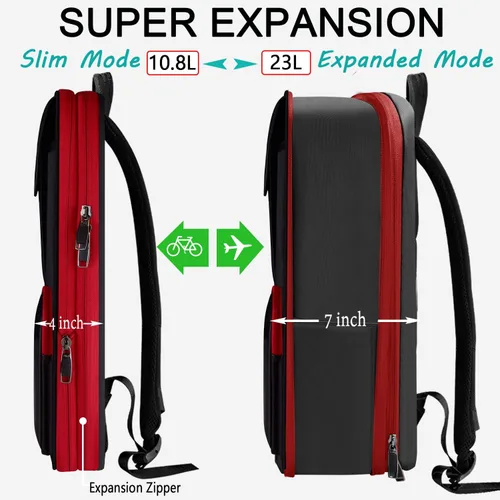 Miniatura 2 de ZINZ Mochila para laptop de 15, 15.6 y 16 pulgadas, mochila expandible para computadora con múltiples bolsillos, antirrobo, mochila de viaje