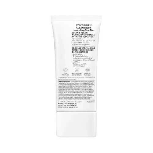 Miniatura 11 de COVERGIRL Clean Fresh Tinte para piel nutritivo, 550 Claro/Medio, base líquida, acabado húmedo, infundido con coco y aloe, fórmula vegana 550