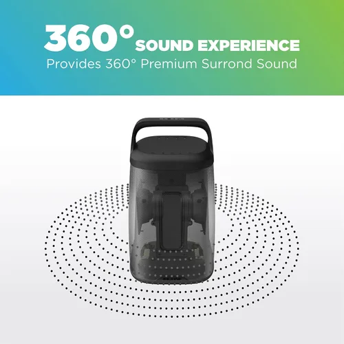 Miniatura 5 de ION Audio Acadia - Altavoz Bluetooth portátil de 30 W, impermeable, sonido estéreo de 360 grados, luces LED multicolor, refuerzo de graves